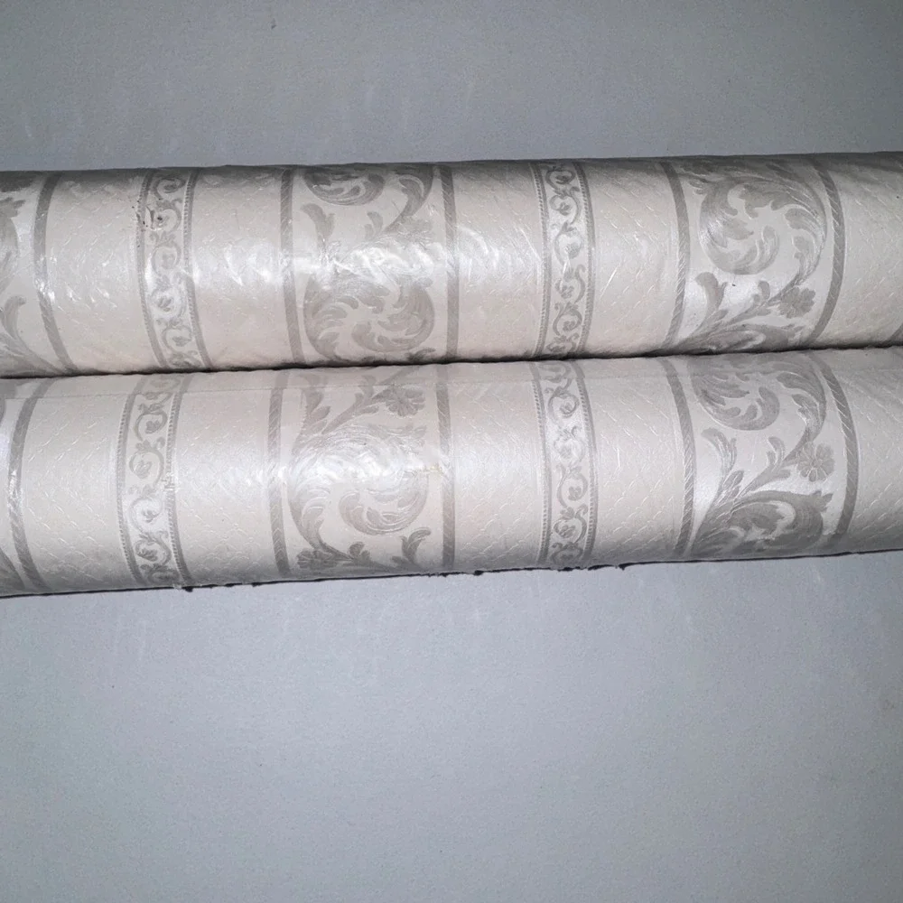 Mirage Wallcoverings Wallpaper 2 Rolls Cream Beige Damask Floral 56sqft New